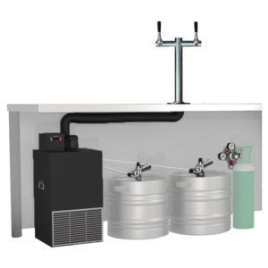 A complete 2 tap ice bank short draw under bar system