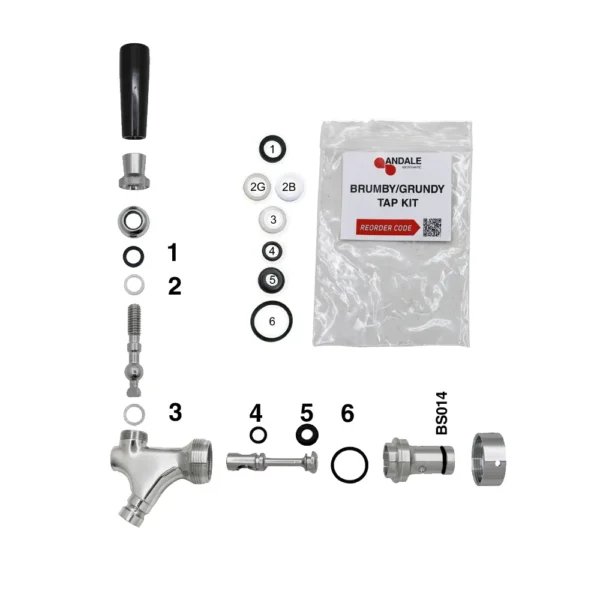Brumby Grundy Tap Kit Andale Micro Matic Brumby Grrundy Tap kit contains o-rings necessary for maintaining brumby beer taps