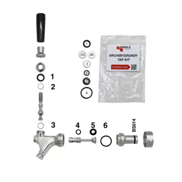 Andale Micro Matic Brumby Grrundy Tap kit contains o-rings necessary for maintaining brumby beer taps brumby tap breakdown